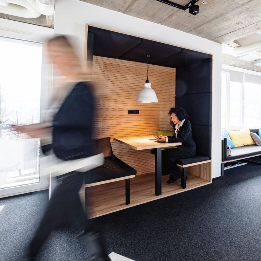 Woman walking in the office